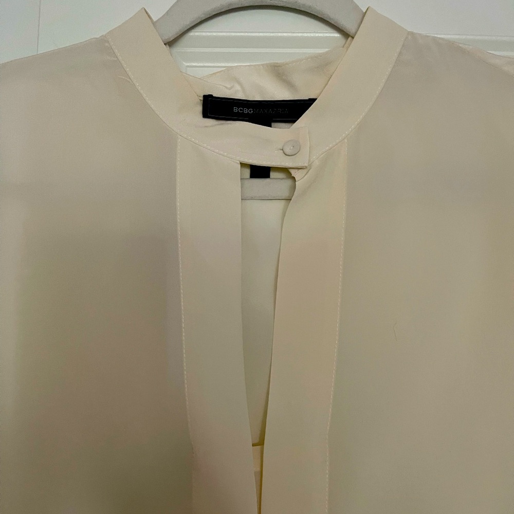 Cream color silk blouse in large